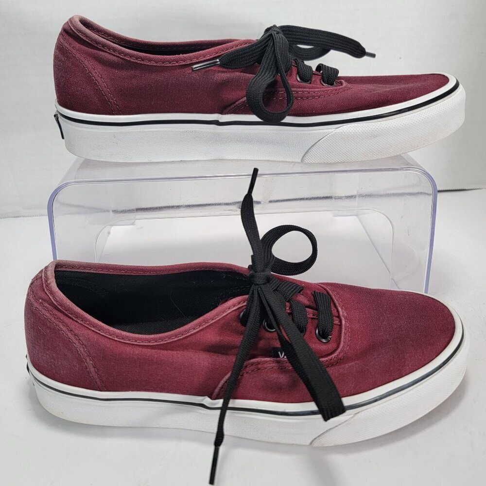 Vans Red Canvas Sneakers Size 7.5 Womens & 6 Mens Skateboard‎ Skater Casual